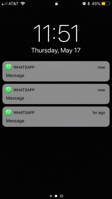 Whatsapp front screen on mobile