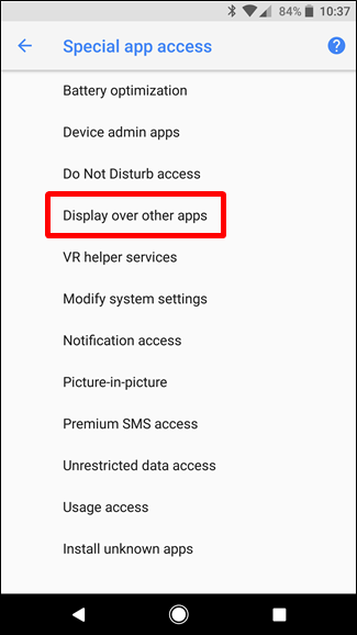 display over other  apps