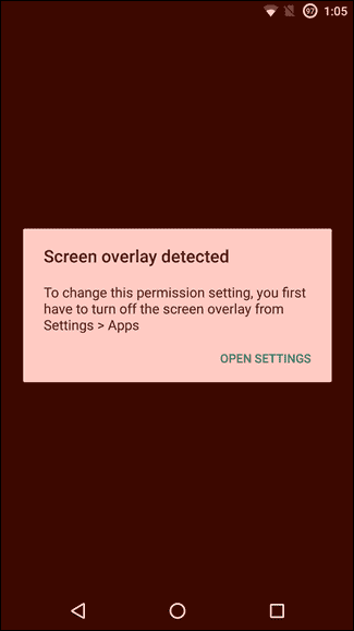 Fix the Screen Overlay Detected error