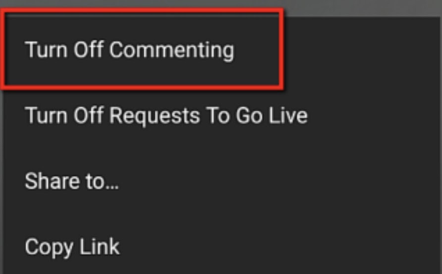 Turn off Commenting