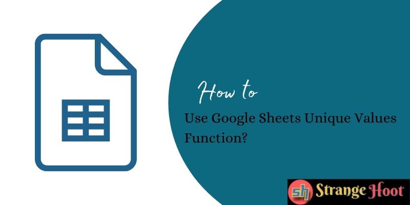 Use Google Sheets Unique Values Function