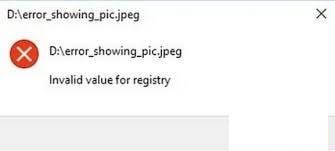 invalid values in registry error
