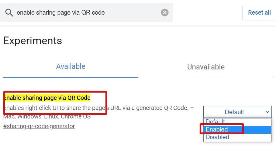 enable qr code 