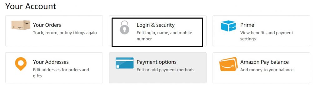 select login & security (edit login, name, mobile number)