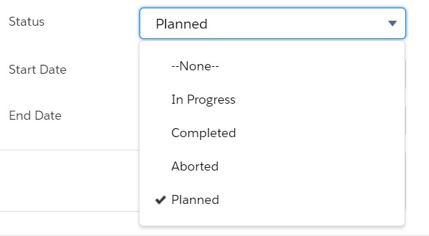 select planned  for end date