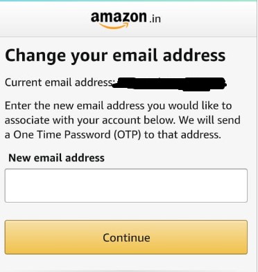 change your email and select continue and save once done