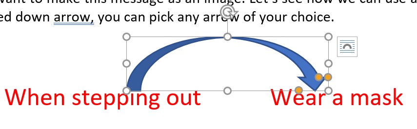 change the shape and angle of the arrow 
