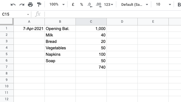 select the cells in Google sheets