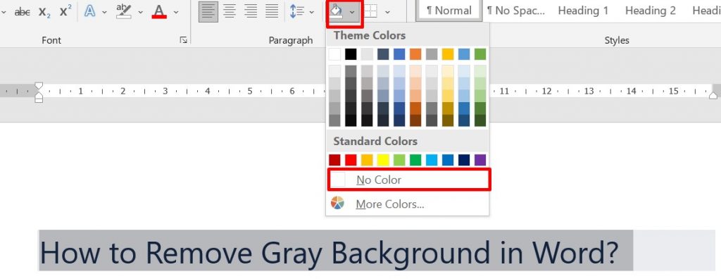 select no color from background color picker 