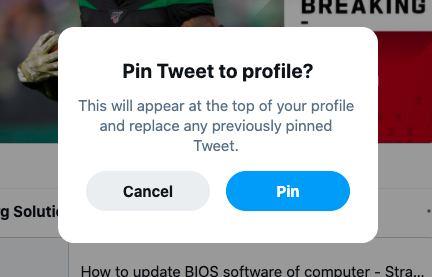 select Pin a tweet