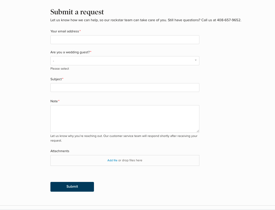 select submit request and fill the request form