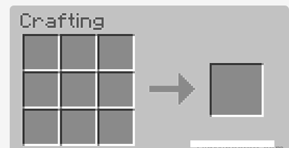 craft menu shall show the crafting table with a 3x3 grid