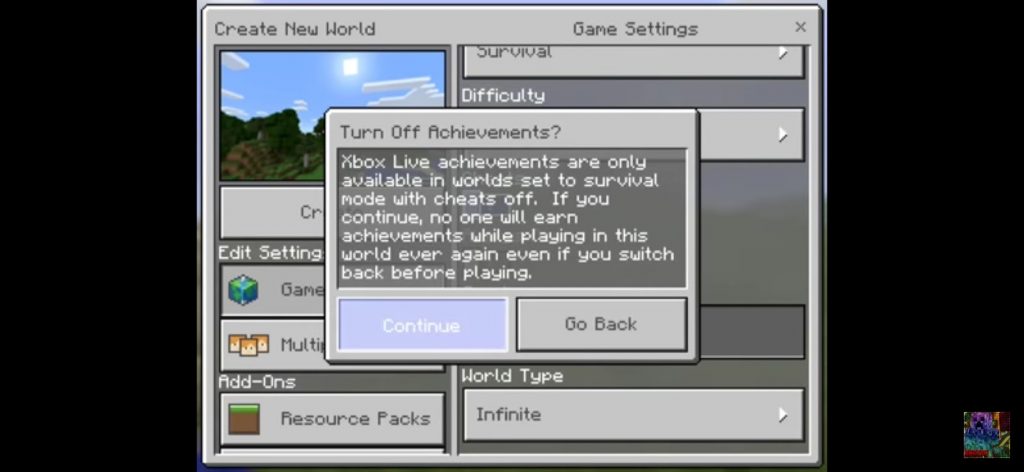 xbox live turn off cheats for minecraft