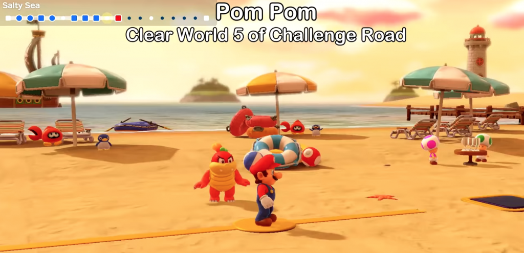 Unlock pom pom by clearing 5 of challenge road