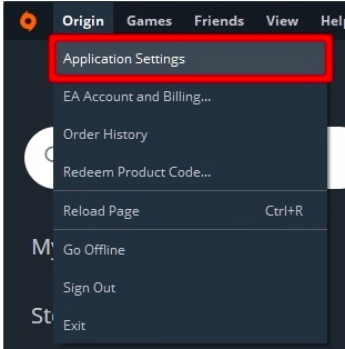 open application settings from origin