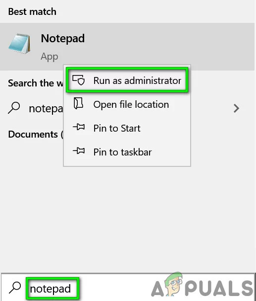 open notepad on windows and open host file