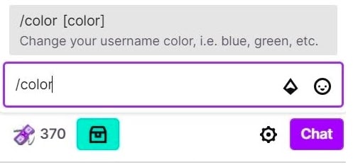 twitch command to change color in chat