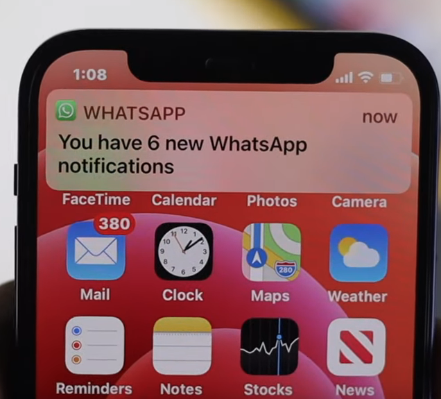 Whatsapp notification bar