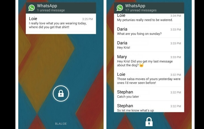 whatsapp widget -read the message with no tick 