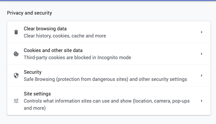 privacy and security settings 