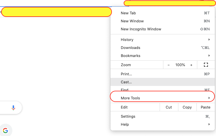 select more tools from chrome settings