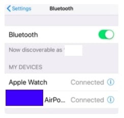 Airpods Bluetooth settings