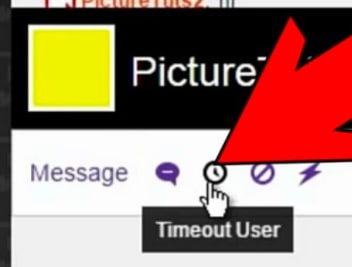 click the timeout icon to time out the chat